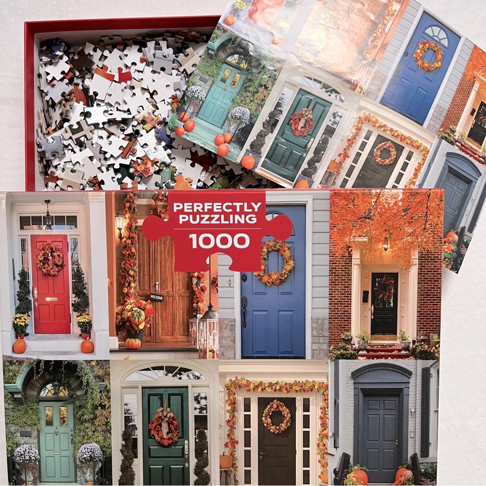 Perfectly Puzzling Fall Door 1000 Piece Jigsaw Puzzle Autumn Festive Decor